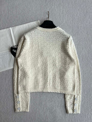 Chanel 25P Cardigan Beige Cashmere 220196