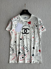 CHANEL OFF-WHITE LOGO PRINT T-SHIRT
