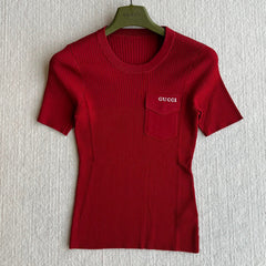 GUCCI SHORT-SLEEVE KNIT TOP 242808