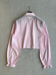 PRADA PINK CROPPED BUTTON-UP SHIRT