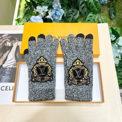 TOUCHSCREEN GLOVES IN STEEL GRAY WOOL 454594