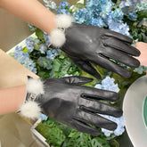 GLOVES IN BLACK LAMBSKIN WITH LAMB FUR 463823