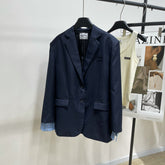 MIUMIU NAVY CHECKED SUIT 224381