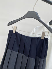 MIUMIU PLEATED LOW-BACK SIDE-SLIT MIDI SKIRT 275985