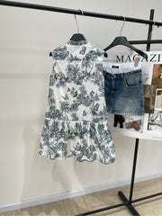 DIOR SLEEVELESS BLAZER DRESS WITH PALM TREE PRINT 267896