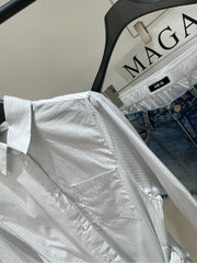 LOEWE VERTICAL STRIPED SHIRT DRESS 273146