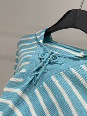 DIOR LONG-SLEEVE SWEATER WITH NAVY STRIPED COLLAR 275933