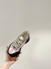 GG RHYTON TRAINER CHARCOAL AND WHITE CALFSKIN