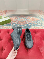 GG RHYTON TRAINER CHARCOAL CALFSKIN