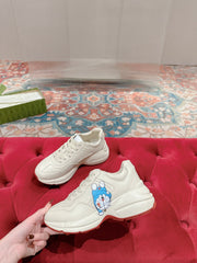 GG RHYTON TRAINER WHITE CALFSKIN WITH DOREMON MOTIF