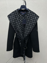 DIOR HOODED COAT IN BLACK WOOL