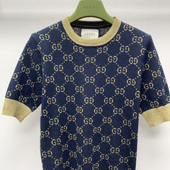 GUCCI SHORT-SLEEVE KNIT TOP 257396
