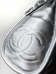 CHANEL 25S HOBO BAG 30 CM IN SILVER LAMBSKIN