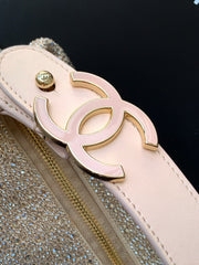 CHANEL 25S SHOPPING BAG 18 CM IN BEIGE RHINESTONE-STUDDED