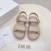 DIOR BACK-STRAP SANDALS 25S IN LIGHT BEIGE CALFSKIN