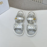 DIOR BACK-STRAP SANDALS 25S IN SILVER CALFSKIN
