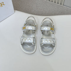 DIOR BACK-STRAP SANDALS 25S IN SILVER CALFSKIN