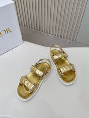 DIOR BACK-STRAP SANDALS 25S IN GOLD CALFSKIN