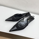 OXALIS SLINGBACK PUMPS 30 IN MESH BLACK LEATHER