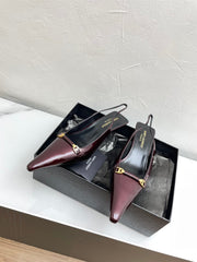 CARINE SLINGBACK PUMPS 45 IN PATENT MAROON LEATHER