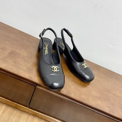 HIGH SLINGBACKS BLACK CALFSKIN