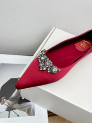 EFFLORESCENCE BALLERINAS IN RED GLITTER FABRIC