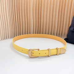 Medium Western Belt 25mm Yellow Calfskin Gold Loop Ghw