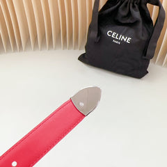 Medium Western Belt 25mm Red Black Snake Embossed Calfskin Silver Loop Shw