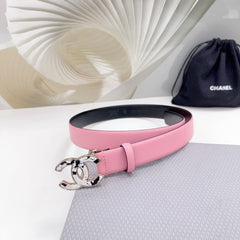 CC 30MM BELT IN PINK PASTEL SHINNY CALFSKIN WHITE LOGO