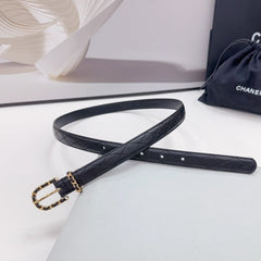 CC BELT 20 MM IN BLACK CALFSKIN GOLD HARDWARE