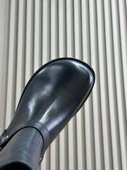 LW CAMPO BIKER BOOT BLACK CALFSKIN