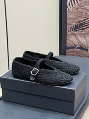 HANDWOVEN BALLET FLAT BLACK