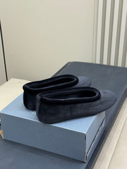 ALAIA 25S BALLET FLATS IN BLACK FULL VELVET