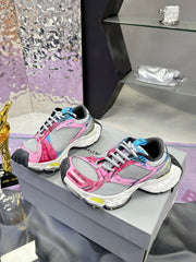 STAPLER SNEAKER IN GRAY PINK BLUE POLYURETHANE AND MESH