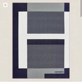 H RIVIERA BLANKET 200 CM IN NAVY BLUE WOOL AND CASHMERE 136856