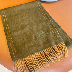SCARF 180CM OLIVE GREEN CASHMERE