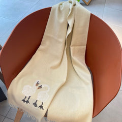 SWAN WOOL CASHMERE SCARF 180 CM IVORY WHITE 394453