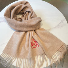 SCARF 180 CM IN LIGHT BROWN WOOL AND CASHMERE 415205