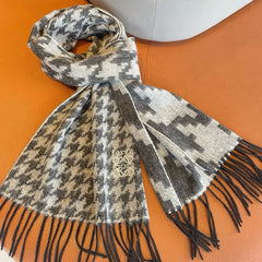 SCARF 190 CM IN BLACK MIX WHITE CASHMERE 415206