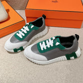 MAINLAND SNEAKER IN PALE GRAY SUEDE AND MOUSE GRAY CALFSKIN