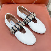 ALAIA TRIBALE BALLET FLATS IN WHITE LAMBSKIN