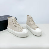 HIGH-TOP SEANKERS IN BEIGE CANVAS
