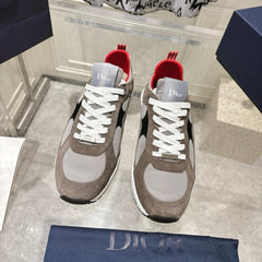 DIOR 25S MILE SERIES SNEAKERS 25MM IN BROWN SUEDE