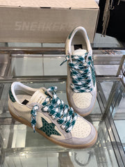 BALL STAR SNEAKERS GREEN CROCODILE EMBOSSED LEATHER STAR