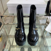 DIOR 25S D-QUEST ANKLE BOOT 35MM IN BLACK GLOSSY CALFSKIN GOLD HARDWARE