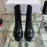 DIOR 25S D-UNIT ANKLE BOOT IN BLACK QUILTED CANNAGE CALFSKIN