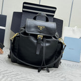 PRADA 25S EXPLORE MEDIUM BACKPACK 29 IN BLACK CALFSKIN GOLD HARDWARE