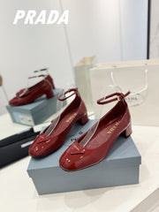 PRA NAPPA MARY JANE PUMPS JAM LAMBSKIN