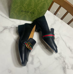 GG LOAFER 35 CM IN BLACK CALFSKIN GOLD HARDWARE