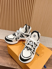 LV ARCHLIGHT SNEAKER IN WHITE MIX BLACK EMBOSSED CALFSKIN 101058